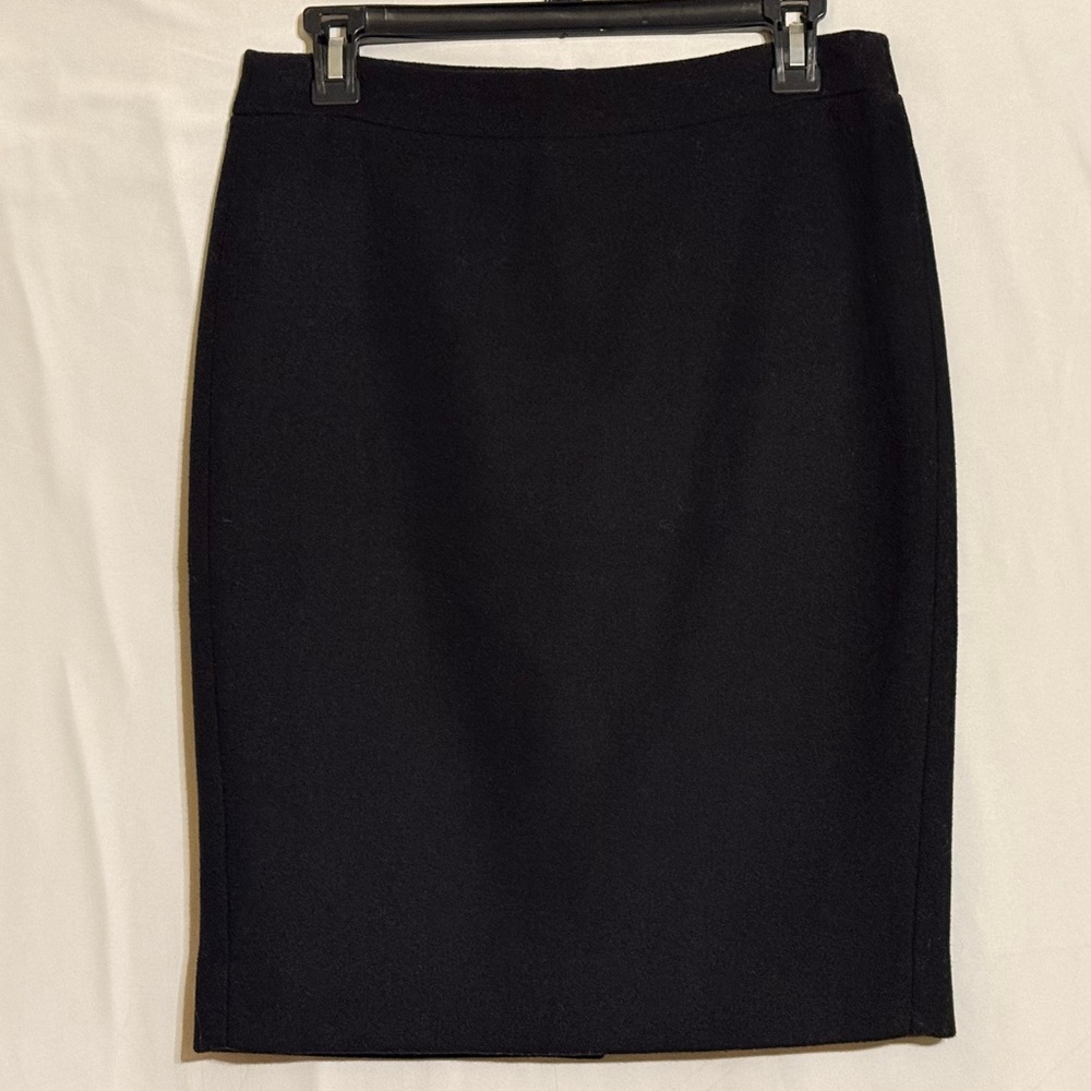 J. Crew Black Wool Blend Pencil Skirt Size 2